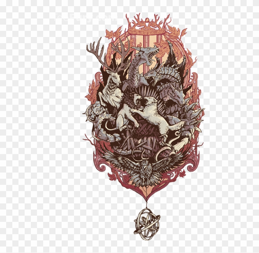 The Best T Shirt Designs & Artwork - Game Of Thrones Houses Fight Clipart