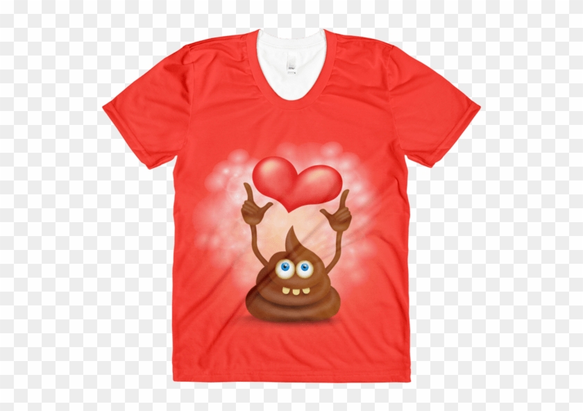 Women's Funny Cartoon Poop Cut Emoji Character With - Shirt Clipart