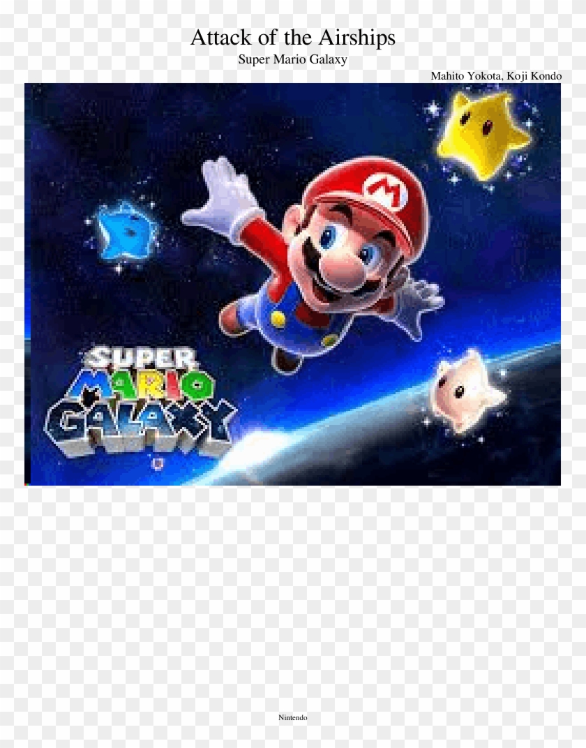 Attack Of The Airships- Super Mario Galaxy Sheet Music - Super Mario Galaxy Will Clipart #4286655