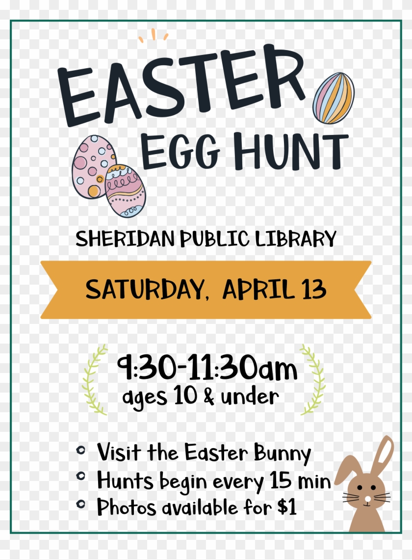 Easter Egg Hunt Bunny Visit - Poster Clipart #4287426