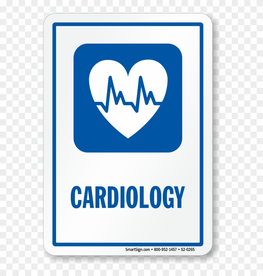 Cardiology Hospital Sign With Heart's Ecg Symbol - Signage For Authorized Personnel Only In Radiology Clipart