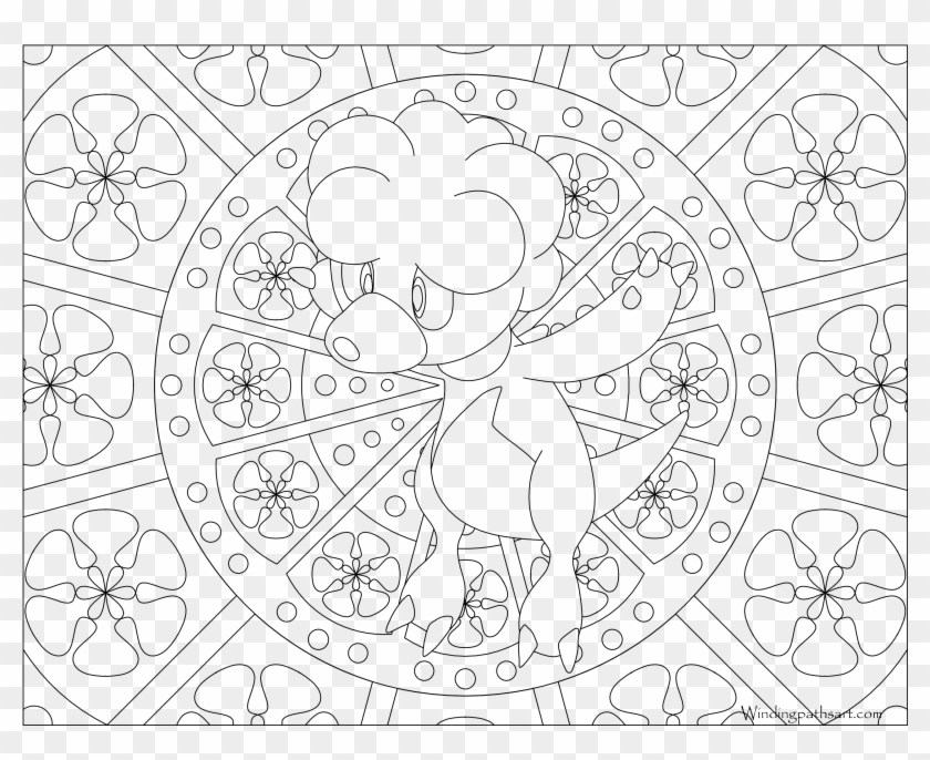 Adult - Mew Pokemon Coloring Page Clipart #4288107