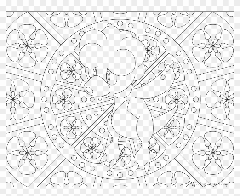 Adult - Mew Pokemon Coloring Page Clipart