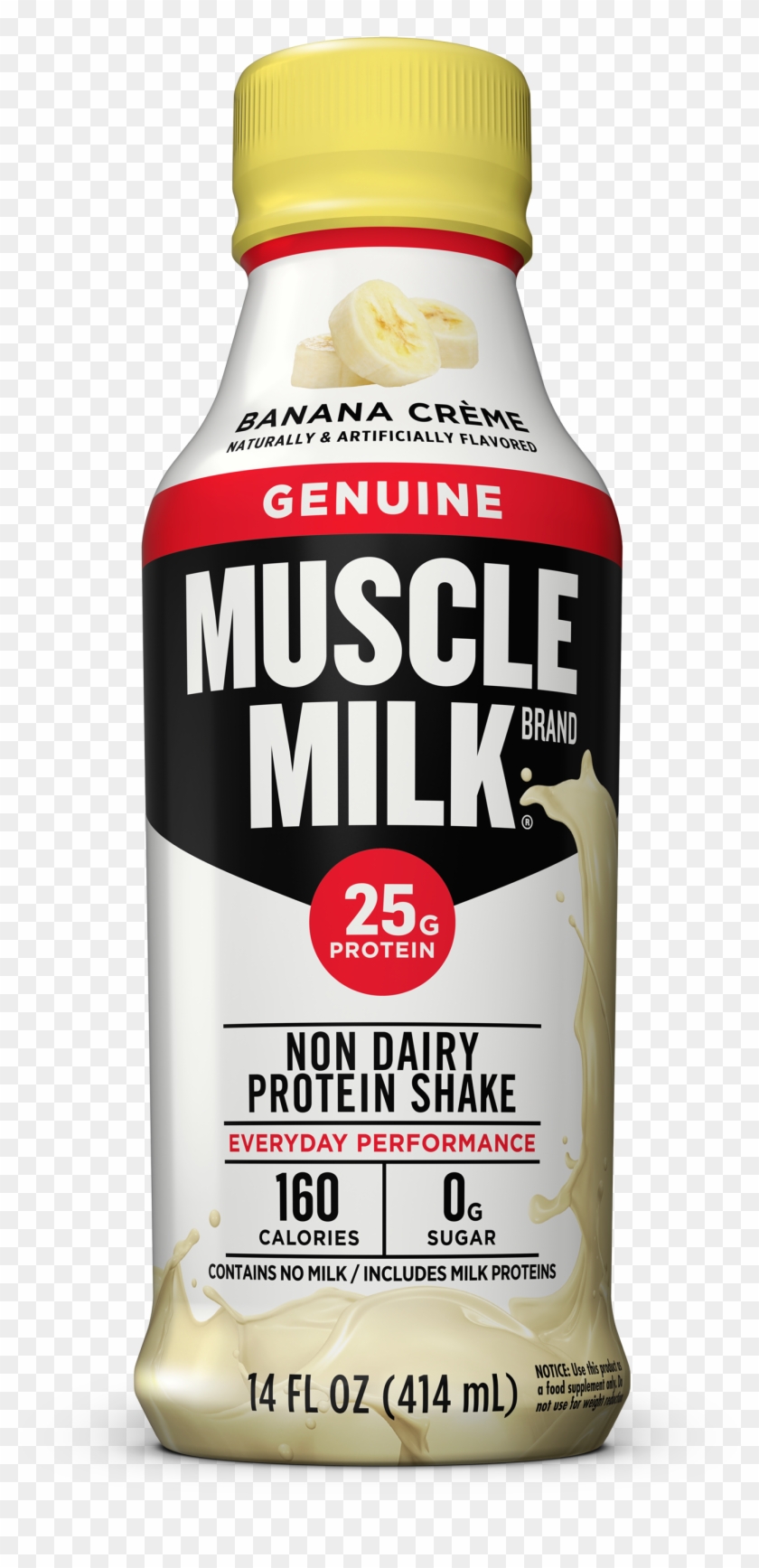 Muscle Milk Protein Shake, Banana Crème, 25g Protein, - Muscle Milk Vanilla Creme Clipart