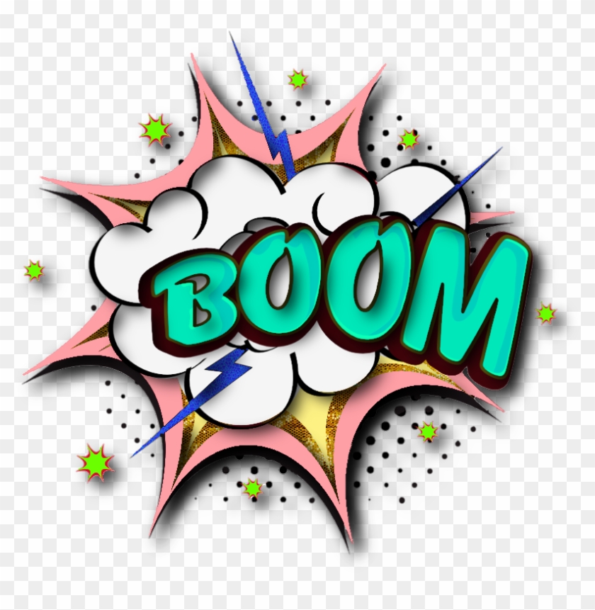 #boom #superhero #cyan #turquoise #shoutout #fight - Graphic Design Clipart