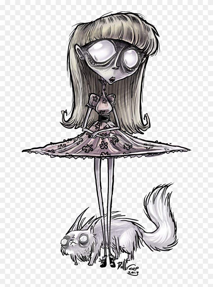 Weird Girl By Dollcreep Estilo Tim Burton, Tim Burton - Frankenweenie Weird Girl Drawing Clipart