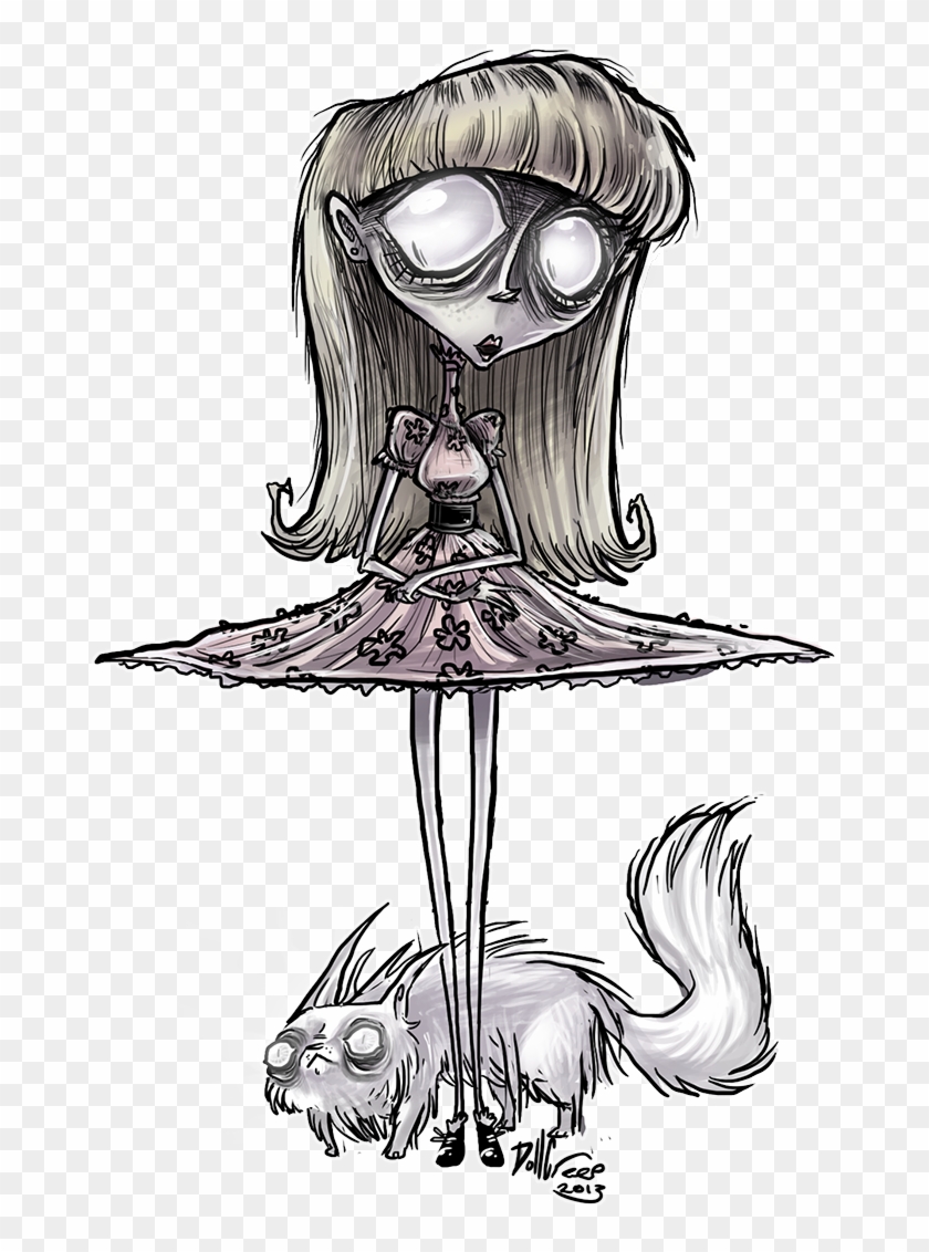 Weird Girl By Dollcreep Estilo Tim Burton, Tim Burton - Frankenweenie Weird Girl Drawing Clipart #4292357