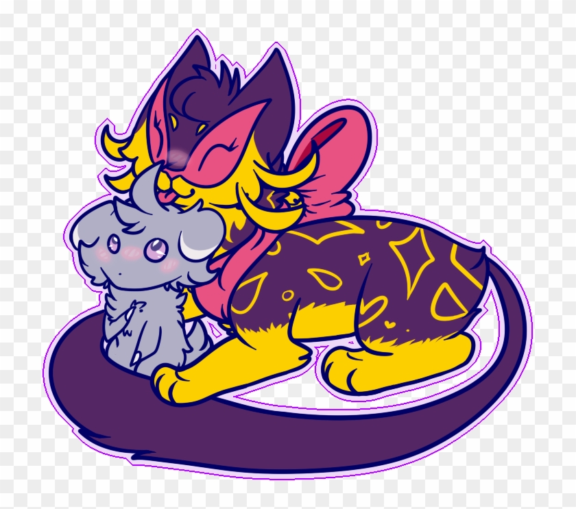 Liepard Being Cuddly With Espurr ” She Appears To Like Clipart #4293203