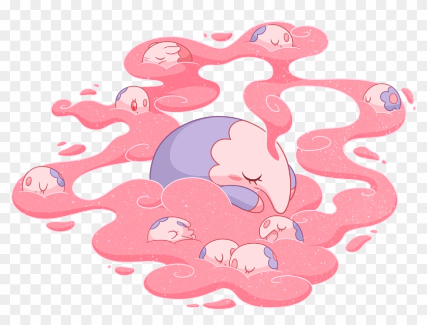 Musharna In The Middle, With Its Kin Sleeping On The - Munna And Musharna Clipart
