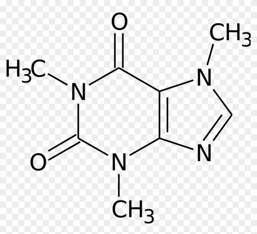 Caffeine Molecule - Chemical Structure Of Caffeine Clipart #4294527