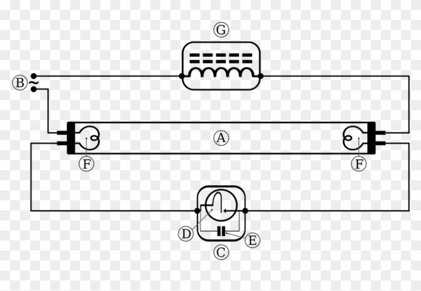 Symbol For Capacitor Symbol ~ Send104b - Fluorescent Lamp With Glow Type Starter Clipart #4295200