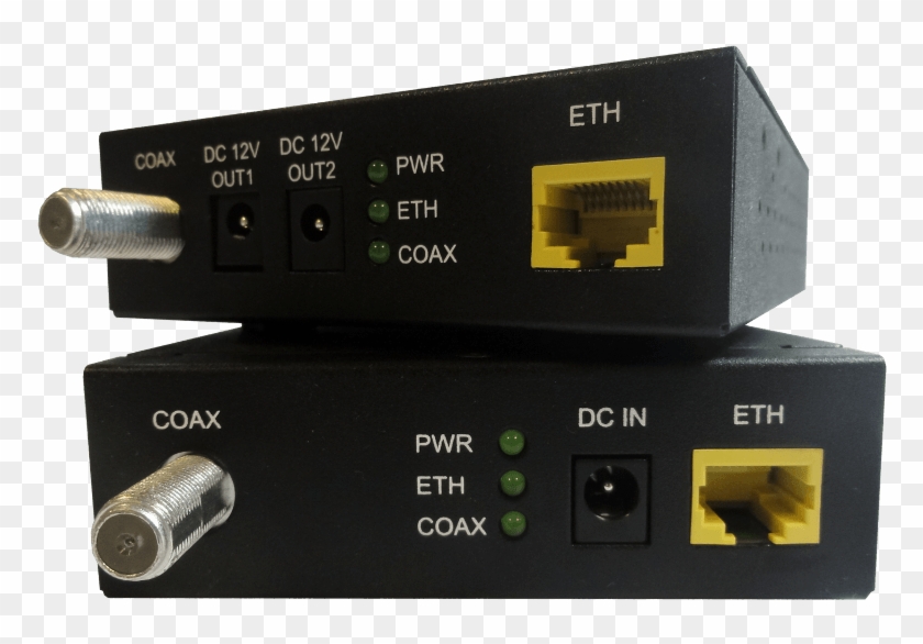 1-port Long Reach Ethernet Extender With Remote Power - Coax Over Ethernet Extender Clipart #4295276