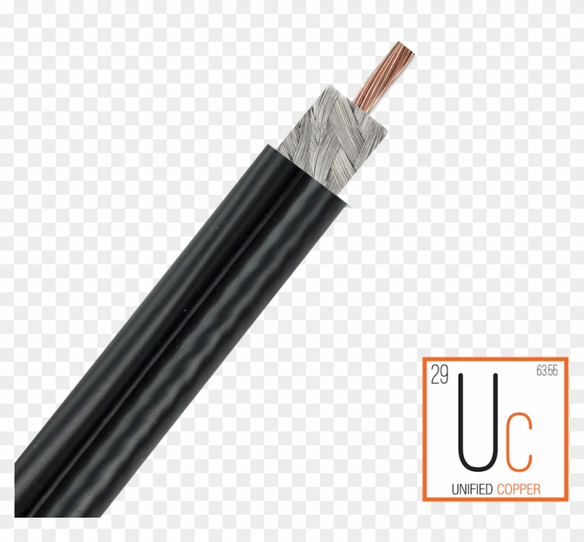 Uc-rg6qbk1000 Unified Copper Rg6 Quad Shield Coaxial - Coaxial Cable Clipart #4295484