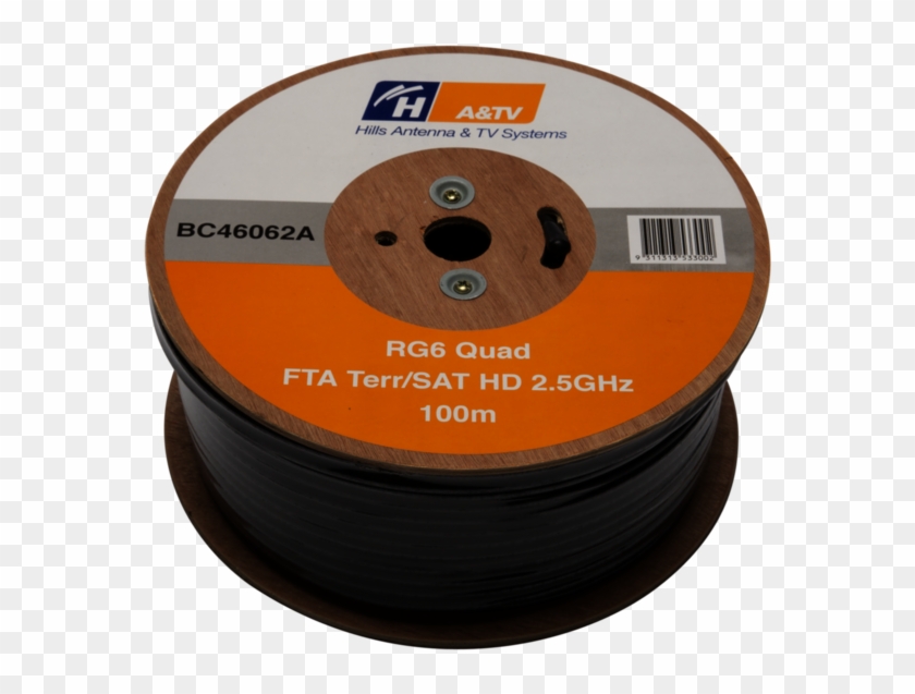 Hills Bc46062a Rg6 Quad Shield Coaxial Cable 100m Reel - Wire Clipart #4295671