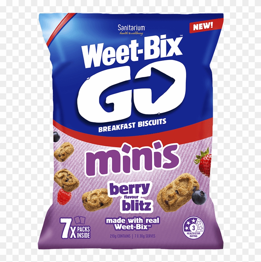 Weet-bix Go Minis Berry Flavour Blitz - Weet Bix Breakfast Biscuits Clipart #4296494