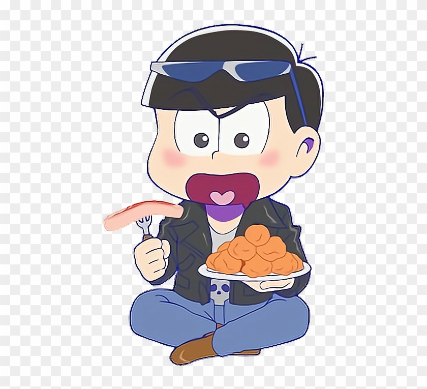 #karamatsu #eat #eating #cute #kawaii - おそ松 さん 可愛い イラスト Clipart #4296495