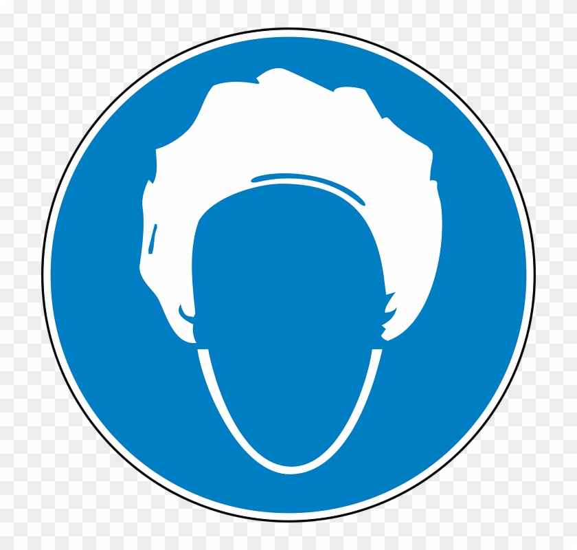 Cover Hair Clean Blue Sign Symbol Icon - Hair Cover Symbol Clipart