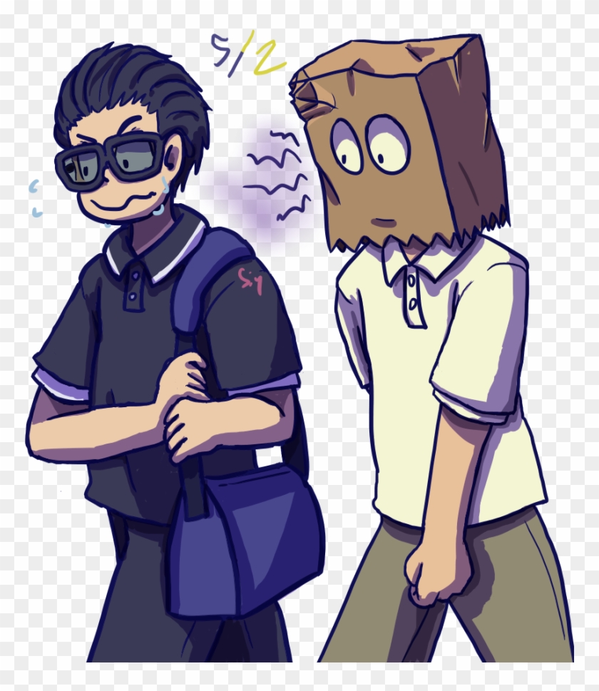 Karamatsu Is Wasking Quickly Away From A Leering Jyushimatsu, - Cartoon Clipart #4298387