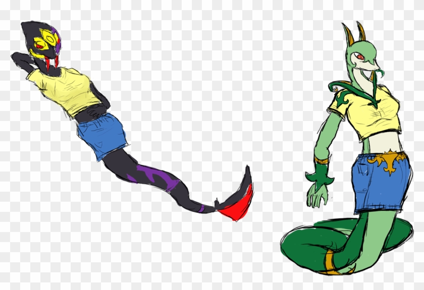 Seviper/serperior Sketches - Cartoon Clipart