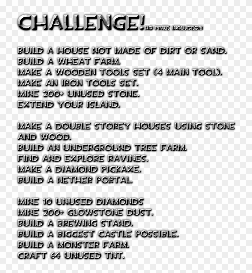 9 Pre5] Intermediate Survival Island - Minecraft Survival Island Challenges Clipart