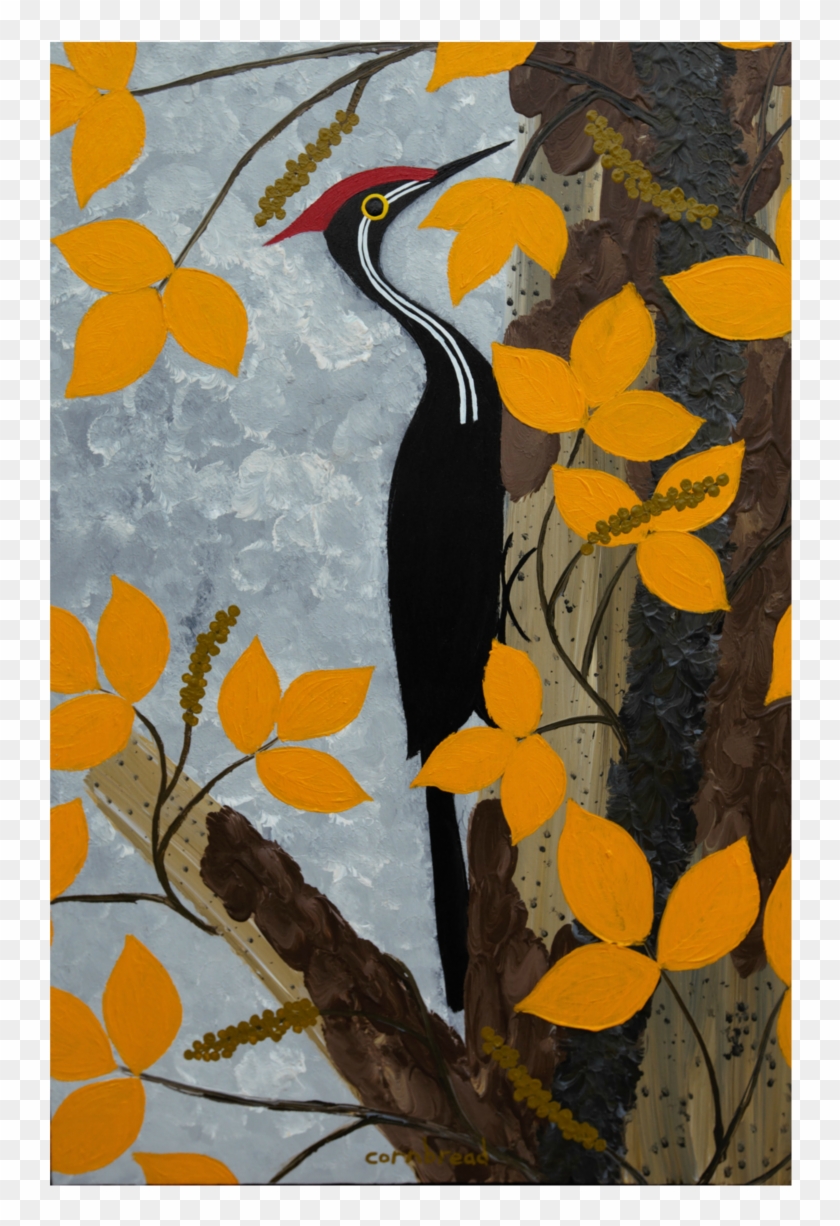"pileated Woodpecker On A Dead Pine” Around Back At - Visual Arts Clipart #4299813