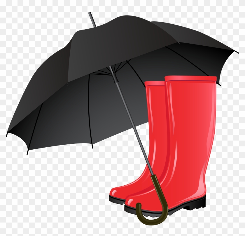 Puddle Clipart Broken Umbrella - Rain Boots And Umbrella - Png Download
