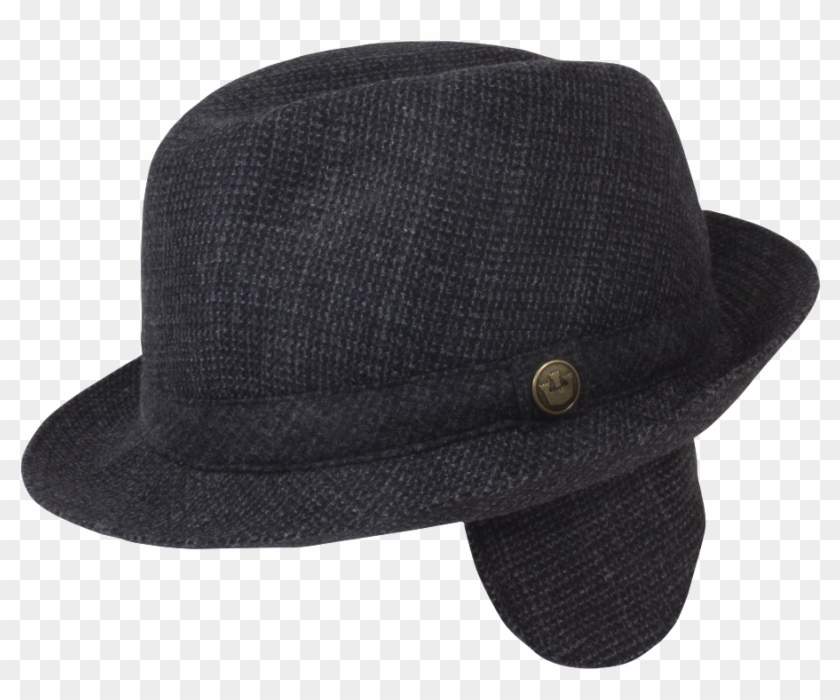 Mario Santorini Wool Tweed Fedora With Earflaps From - Fedora Clipart