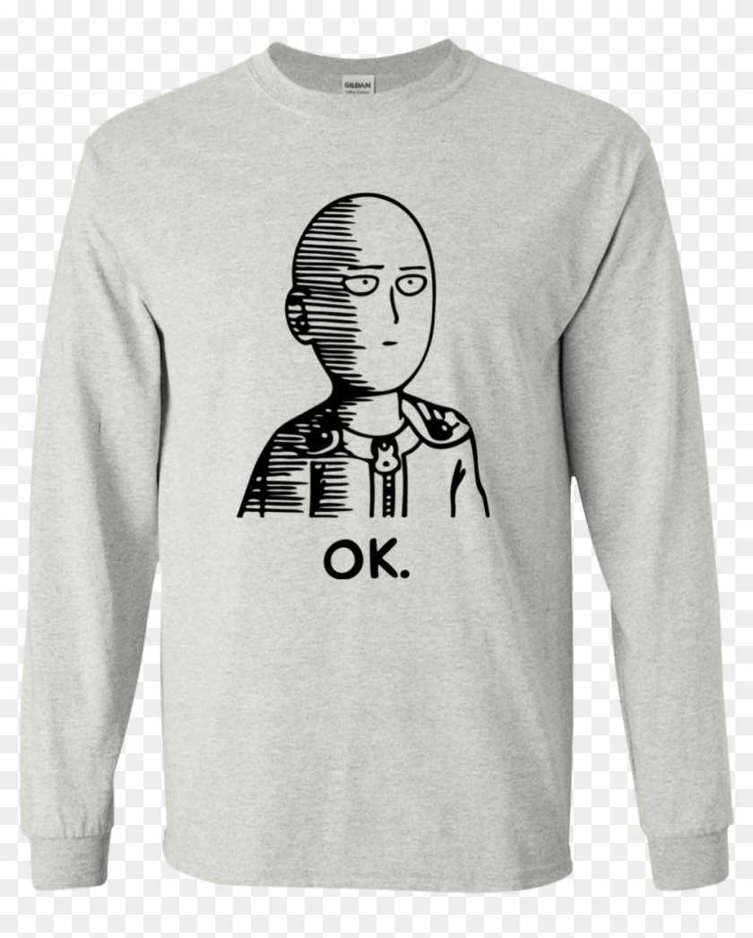 One Punch Man Saitama Ok Long Sleeve T Shirt - One Punch Man Ok T Shirt Clipart #430521