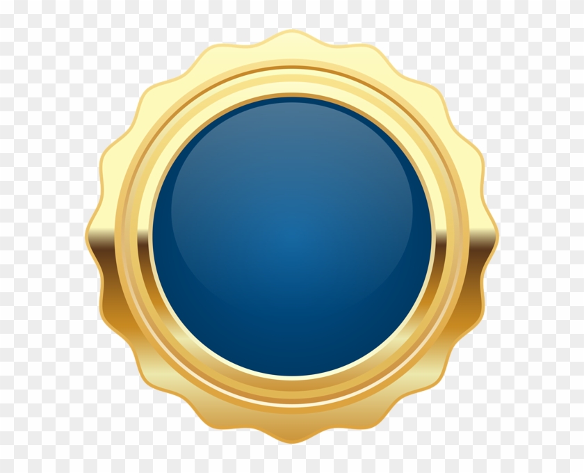 Seal Badge Blue Gold Png Clip Art Image - Circle Transparent Png #430574