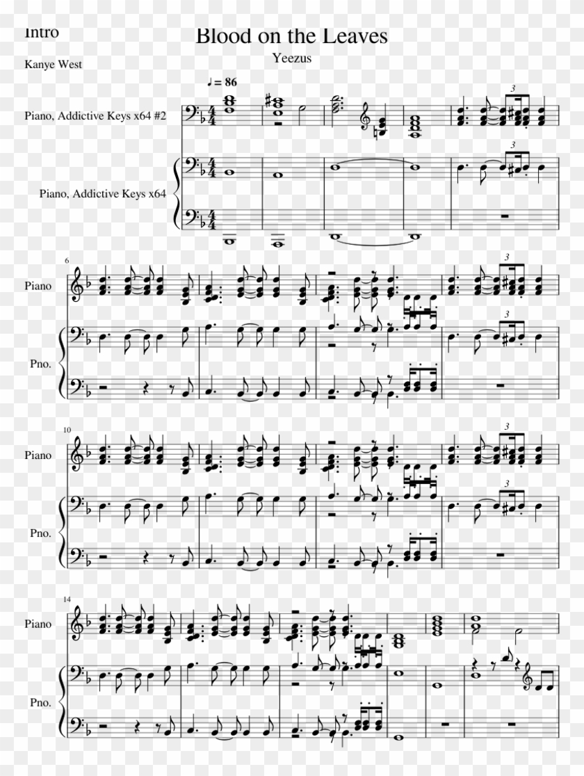 Blood On The Leaves - Blood On The Leaves Piano Sheet Music Clipart #430762