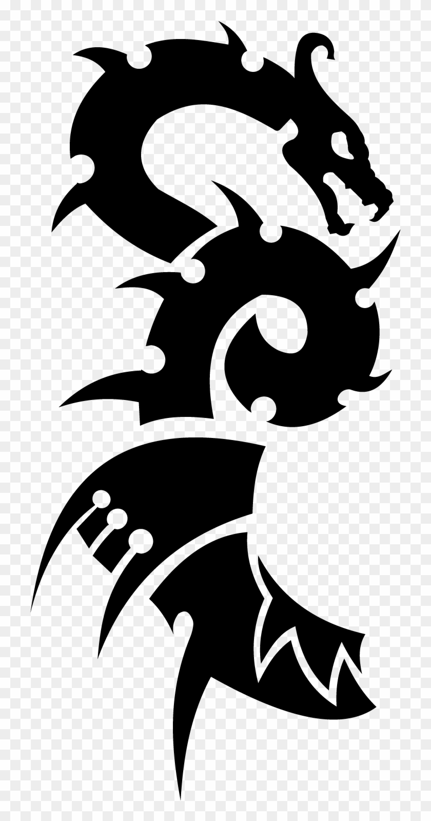 Black Tattoo Dragon Png Images - Dragon Tattoo Design Logo Clipart #430790