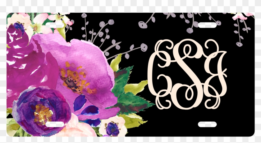 Car Tag Purple Flowers - Hibiscus Clipart #430852