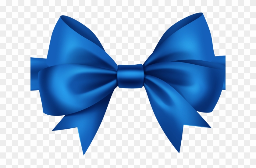 Christmas Ribbon Clipart Blue - Ribbon Bow Transparent - Png Download