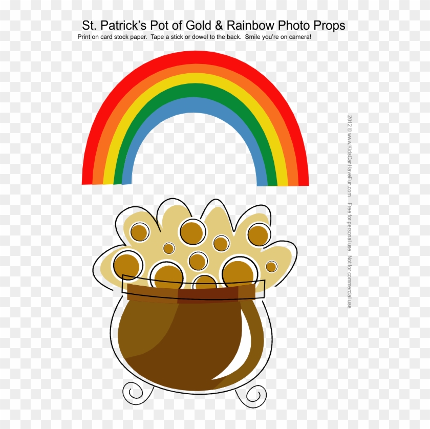 Patrick's Day Pot Of Gold & Rainbow Photo Booth Props - Free St Patrick's Day Photo Booth Props Clipart #431463