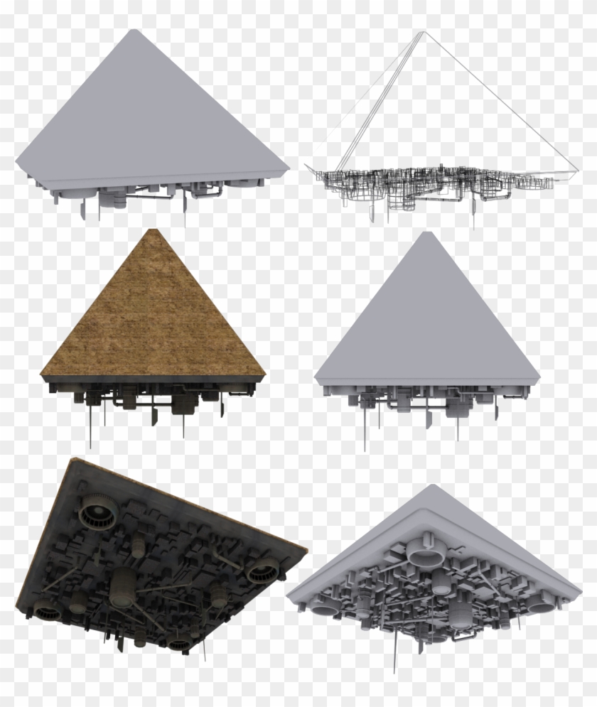 Giza Pyramid Spaceship 3d Model Low-poly Obj Mtl 3ds - Cheops Pyramid 3d Model Clipart #431508
