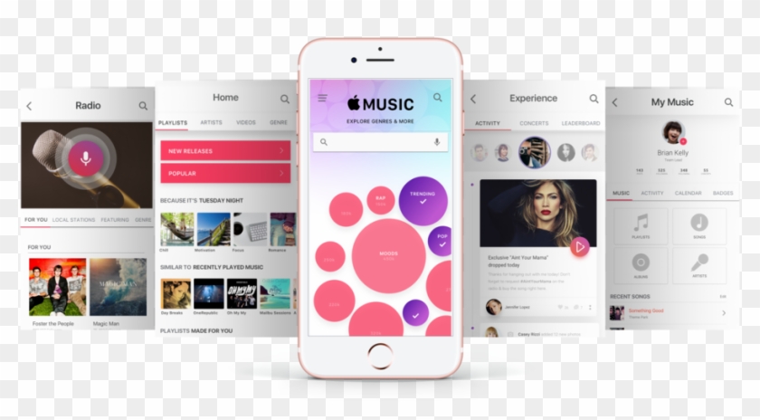 Apple Music App Showcase - Apple Music Ux Design Clipart #432635