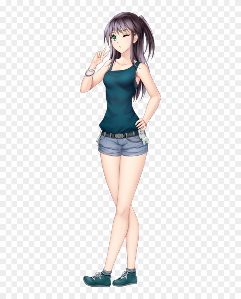 Anime Girl With Black Hair Ayame Shimizu Dark Green - Hot Anime Girl With Black Hair Clipart #433301