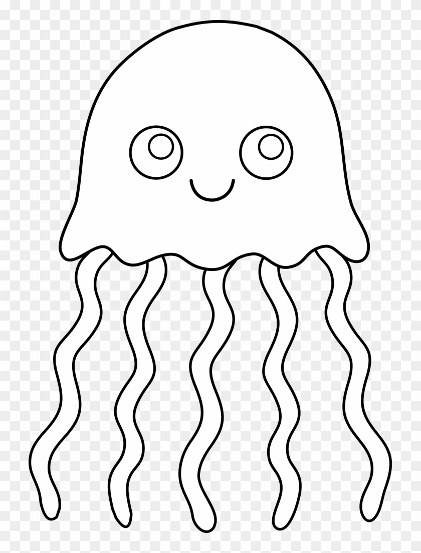 Jellyfish Clipart Printable - Jellyfish Clipart Black And White Png Transparent Png #433593