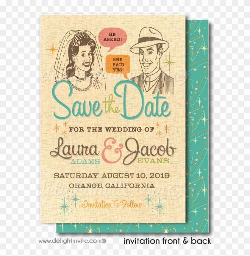 Retro Modern Vintage Save The Date Cards [di-5021sd] - Flyer Clipart #433760