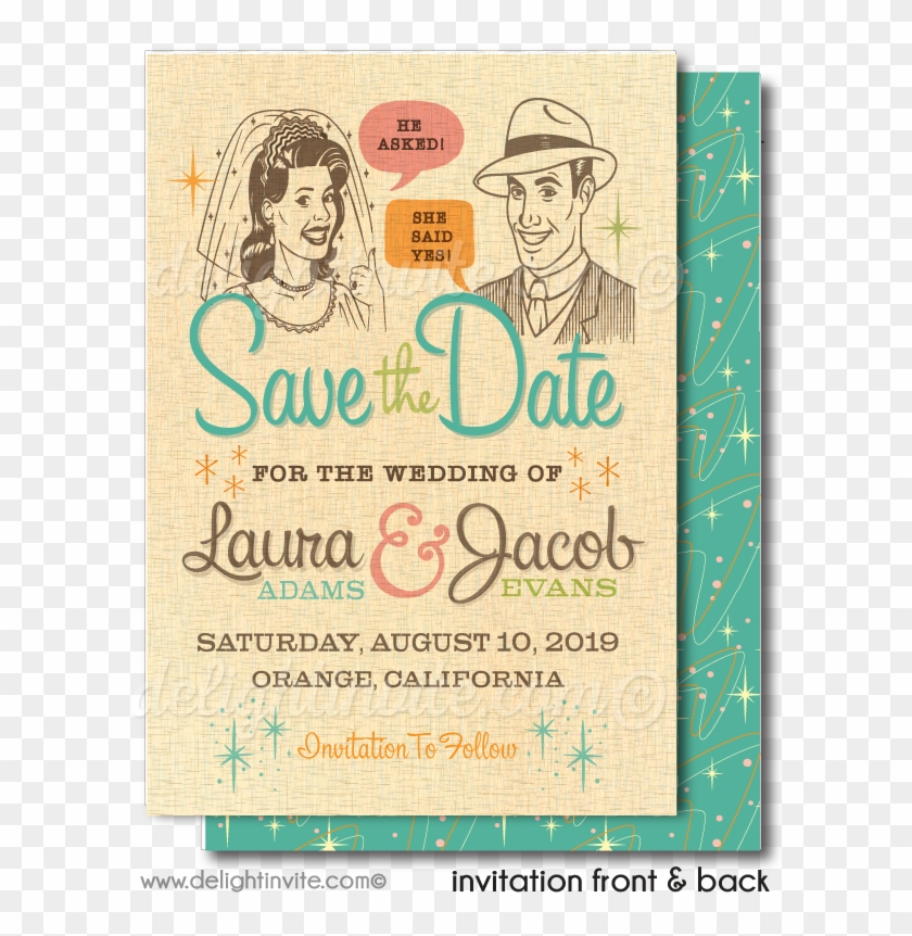 Retro Modern Vintage Save The Date Cards [di-5021sd] - Flyer Clipart
