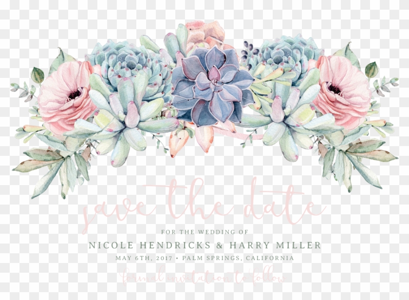 Card Watercolor Floral Wedding Invitation Clipart #433817
