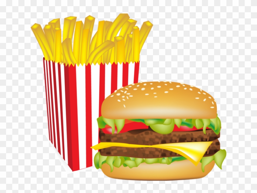 640 X 550 13 - French Fries And Burger Png Clipart