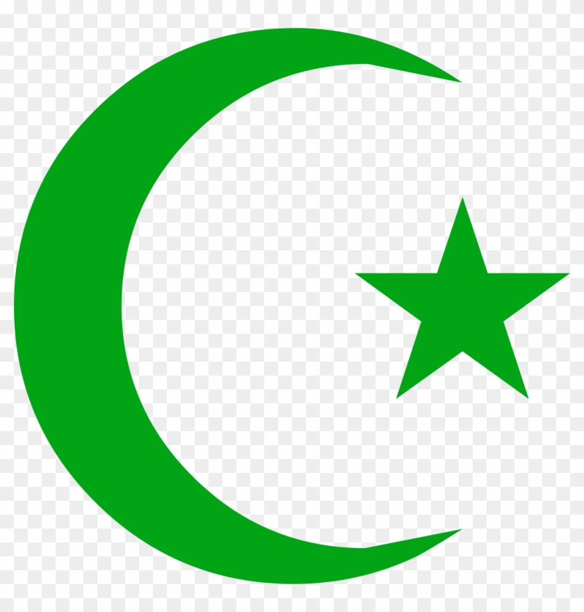 Crescent Clipart New Moon - Green Moon And Star - Png Download