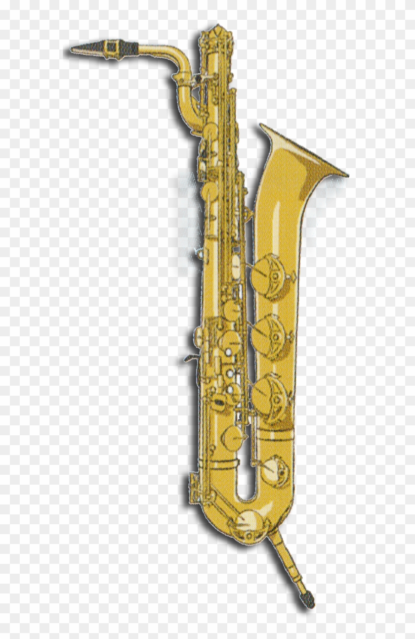 Clip Black And White Baritone Saxophone - Bari Sax Transparent - Png Download #434168