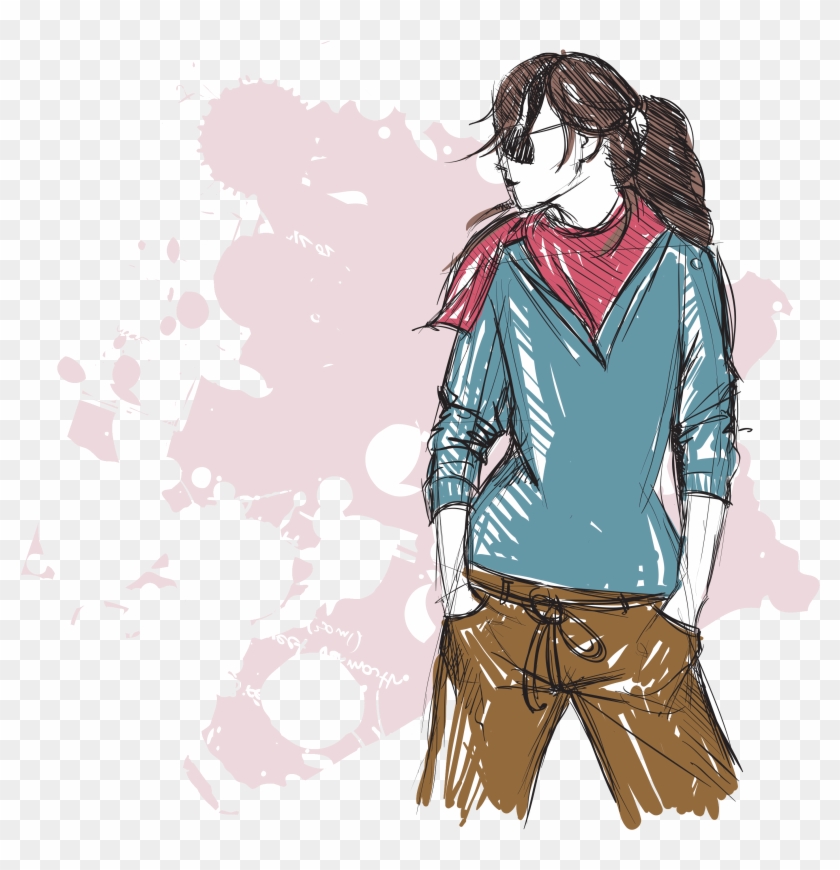 Fashion Girl Png Pic - Fashion Girl Illustration Png Clipart #434195