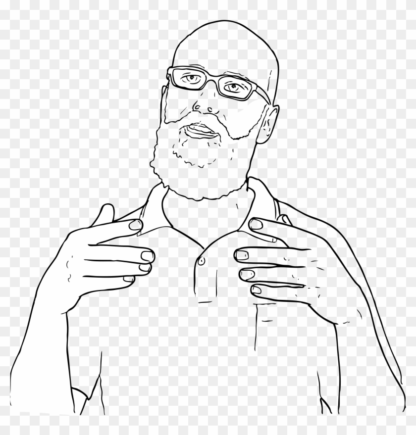Png Royalty Free Download Drawing Grandfather Grandparent - Clipart Of Man Talking Black And White Transparent Png