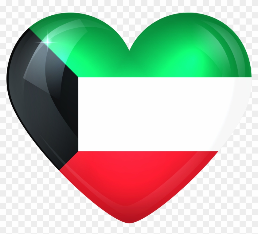 Images Of Borders Heart Flags - Kuwait National Day Heart Clipart