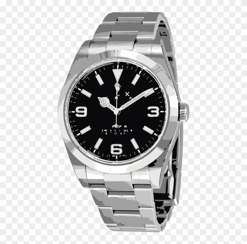 Rolex Datejust Rolex Submariner Watch Rolex Oyster - Rolex Explorer Black Dial Clipart #435008