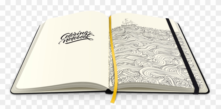 Paper Notebook With Coloring Pages For Adults Clipart #435161