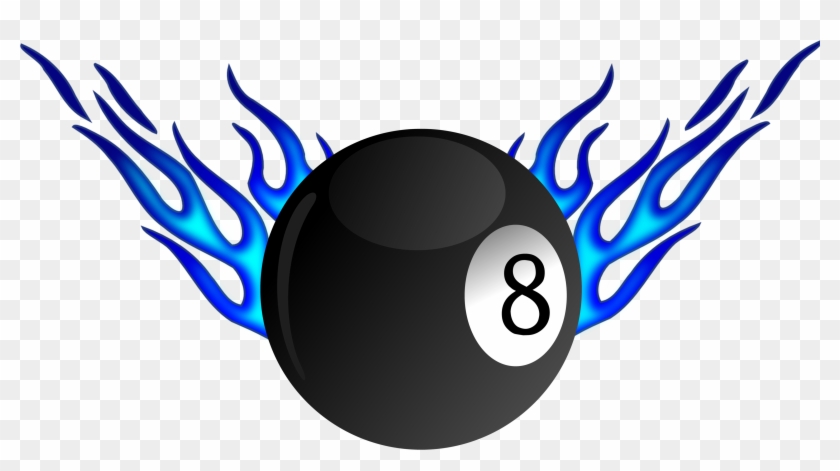 Billiard Flame Ball Pool Game Snooker Eight - Dibujos De Corazones Con Alas Y Fuego Para Colorear Clipart